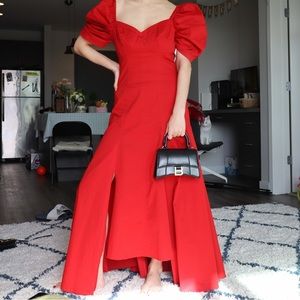 C/Meo collective  red asymmetric midi dress